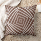幾何学茶色の入れ子になったボックスの緩和曲線パターン クッション (ブランケット)