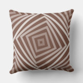 幾何学茶色の入れ子になったボックスの緩和曲線パターン クッション (裏面)
