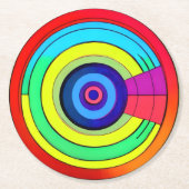 幾何学虹の円 ラウンドペーパーコースター (正面)