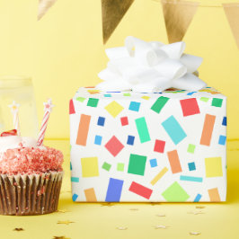 幾何学虹の色の紙吹雪ギフト ラッピングペーパー