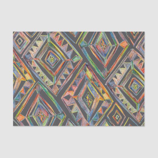 幾何学虹ダイヤモンドパターンギフト 薄葉紙 (正面)