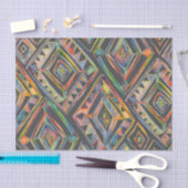 幾何学虹ダイヤモンドパターンギフト 薄葉紙 (クラフト)