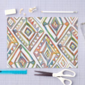 幾何学虹ダイヤモンドパターンギフト 薄葉紙 (クラフト)