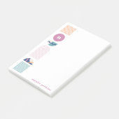 幾何学虹モノグラムポストイットノート – 紫 ポストイット (アングル)