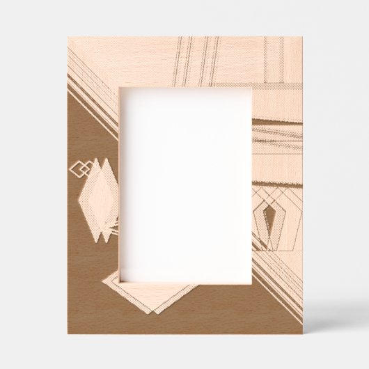 「幾何学表現」 5 x 7レーザー彫刻枠 レーザー彫刻フレーム (正面)