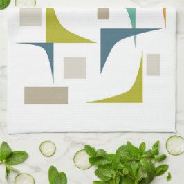 幾何学角カラフル数世紀半モダンば キッチンタオル