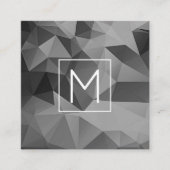 幾何学角モノグラムイニシャルグレモダンー スクエア名刺 (正面)