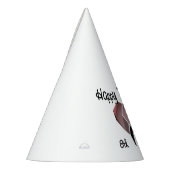 幾何学象の頭誕生日の年齢と名前 パーティーハット (左)