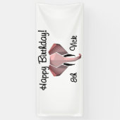 幾何学象の頭誕生日の年齢と名前 横断幕 (縦)