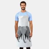 幾何学象の頭 エプロン (着用した状態)