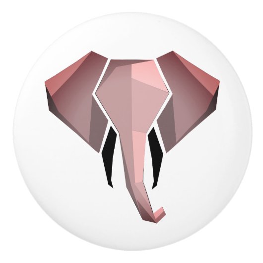 幾何学象の頭 セラミックノブ (正面)