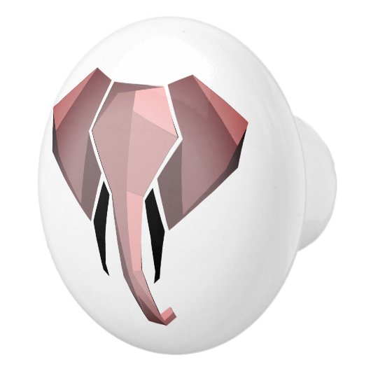 幾何学象の頭 セラミックノブ (右)