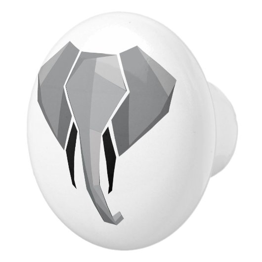 幾何学象の頭 セラミックノブ (右)