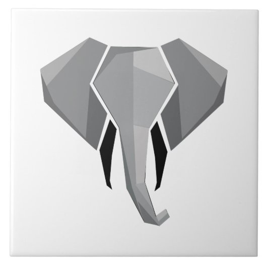 幾何学象の頭 タイル (正面)