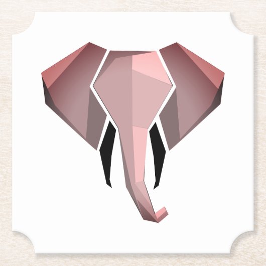 幾何学象の頭 ペーパーコースター (正面)