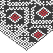 幾何学赤と黒のフォークルーマニアのモチーフ ショートテーブルランナー (コーナー)