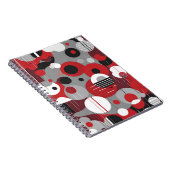 幾何学赤のノートパソコはっきりしたン – およモダンび円 ノートブック (右側)