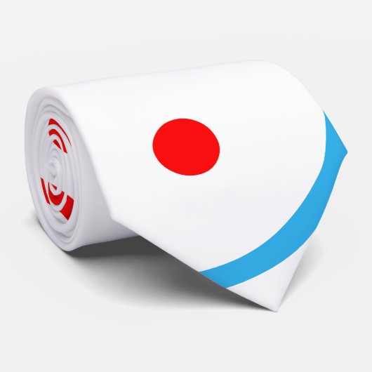 幾何学赤緑の青い円 ネクタイ (ロール)