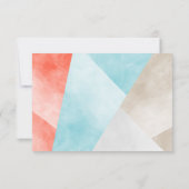 幾何学赤青グリーンクリスマスRSVPカード 招待状 (裏面)