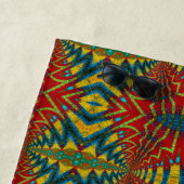 幾何学赤青&黄ヴィンテージ部族 ビーチタオル (インサイチュ)
