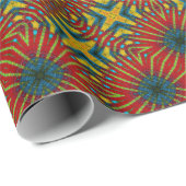 幾何学赤青&黄ヴィンテージ部族 ラッピングペーパー (ロールコーナー)