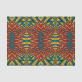 幾何学赤青&黄ヴィンテージ部族 薄葉紙