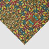 幾何学赤青&黄ヴィンテージ部族 薄葉紙 (詳細)