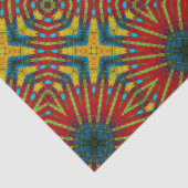 幾何学赤青&黄ヴィンテージ部族 薄葉紙 (詳細)