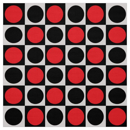 幾何学赤黒のドット ファブリック (見本)