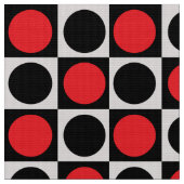 幾何学赤黒のドット ファブリック (クローズアップ)