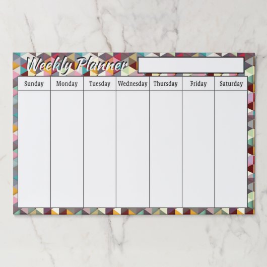 幾何学週間プランナーシート紙パッド ペーパーパッド (正面)