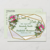 幾何学金輝く花束が日付を保存 案内ポストカード (正面/裏面)