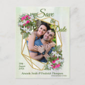 幾何学金輝く花束が日付を保存 案内ポストカード (正面)