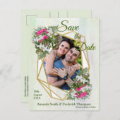 幾何学金輝く花束が日付を保存 案内ポストカード (正面/裏面)