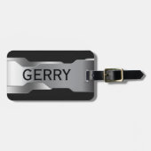 幾何学金銀ステンレス鋼の外観 ラゲッジタグ (正面横)