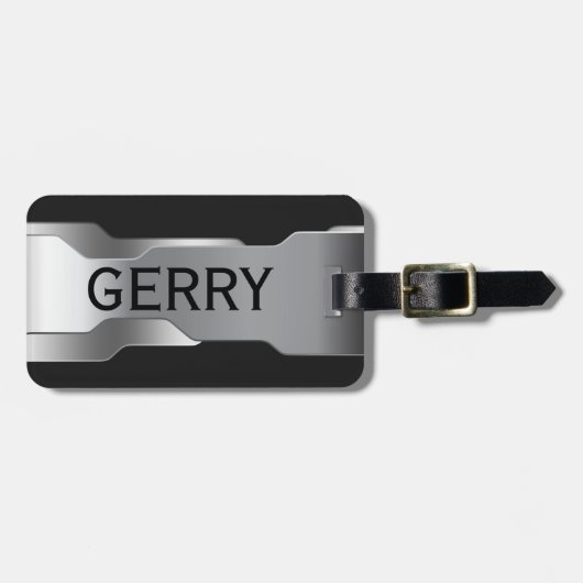 幾何学金銀ステンレス鋼の外観 ラゲッジタグ (正面横)