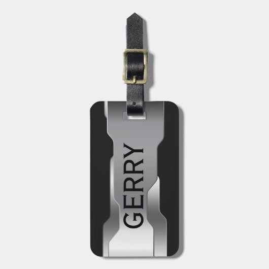 幾何学金銀ステンレス鋼の外観 ラゲッジタグ (正面縦)