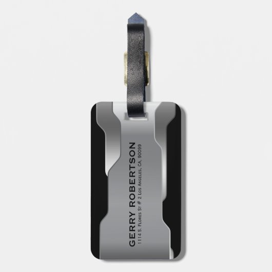 幾何学金銀ステンレス鋼の外観 ラゲッジタグ (裏面縦)