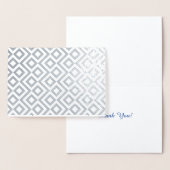 幾何学銀及び白色蛇行 箔カード (ディスプレー)