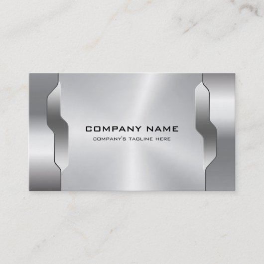 幾何学銀灰色メタリックテクスチャ 名刺 (正面)