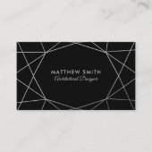 幾何学銀線を無効にするモダン 名刺 (正面)