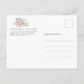 幾何学銅水カラーフローラビーチ結婚式 インビテーションポストカード (裏面)