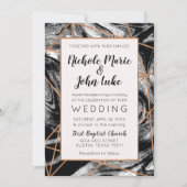 幾何学銅箔の水カラー大理石招待状 招待状 (正面)