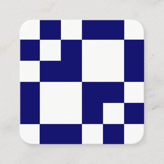 幾何学長方形と正方形 – 深いネイビーブルー スクエア名刺 (正面)