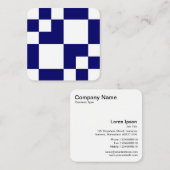 幾何学長方形と正方形 – 深いネイビーブルー スクエア名刺 (正面/裏面)