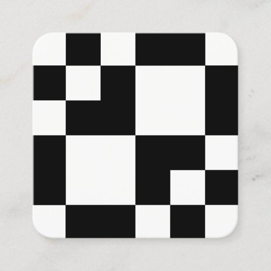 幾何学長方形と正方形 – 白黒 スクエア名刺 (正面)