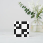 幾何学長方形と正方形 – 白黒 スクエア名刺 (スタンド正面)