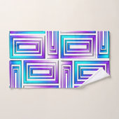 幾何学長方形バスタオル バスタオルセット (ハンドタオル)