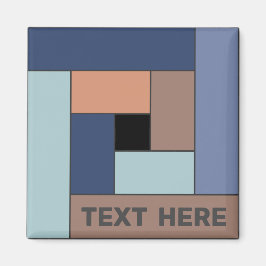 幾何学長方形(ver3)と任意の文字磁石 マグネット