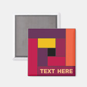 幾何学長方形(ver4)と任意の文字磁石 マグネット (正面/裏面)